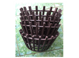 Combo 10 chậu nhựa giả gỗ phi 30