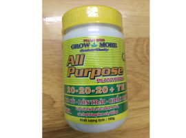 Phân Bón Lá 20-20-20+Te Grow More 100gr chuyên dùng cho hoa phong lan