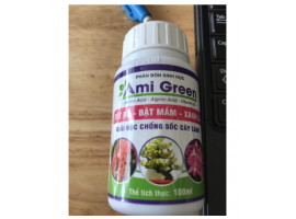 Phân bón sinh học AMI GREEN giải độc cây trồng. Tốt rễ, bật mầm, xanh lá chai 100ml
